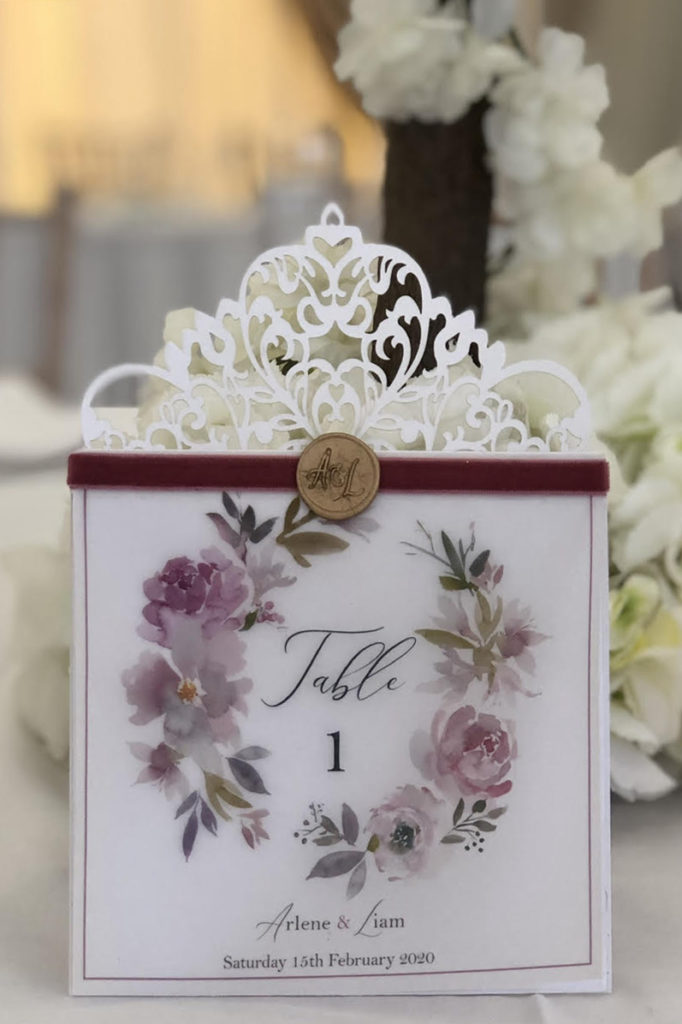 Lace & Vellum Table Number