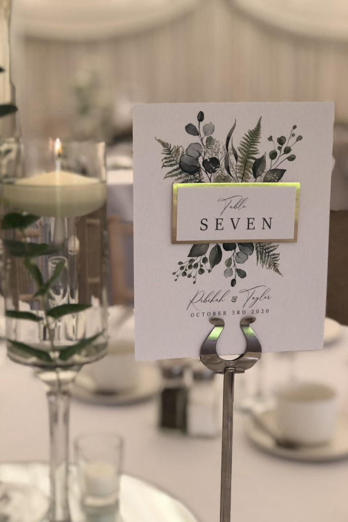 Foliage & Gold Table Number
